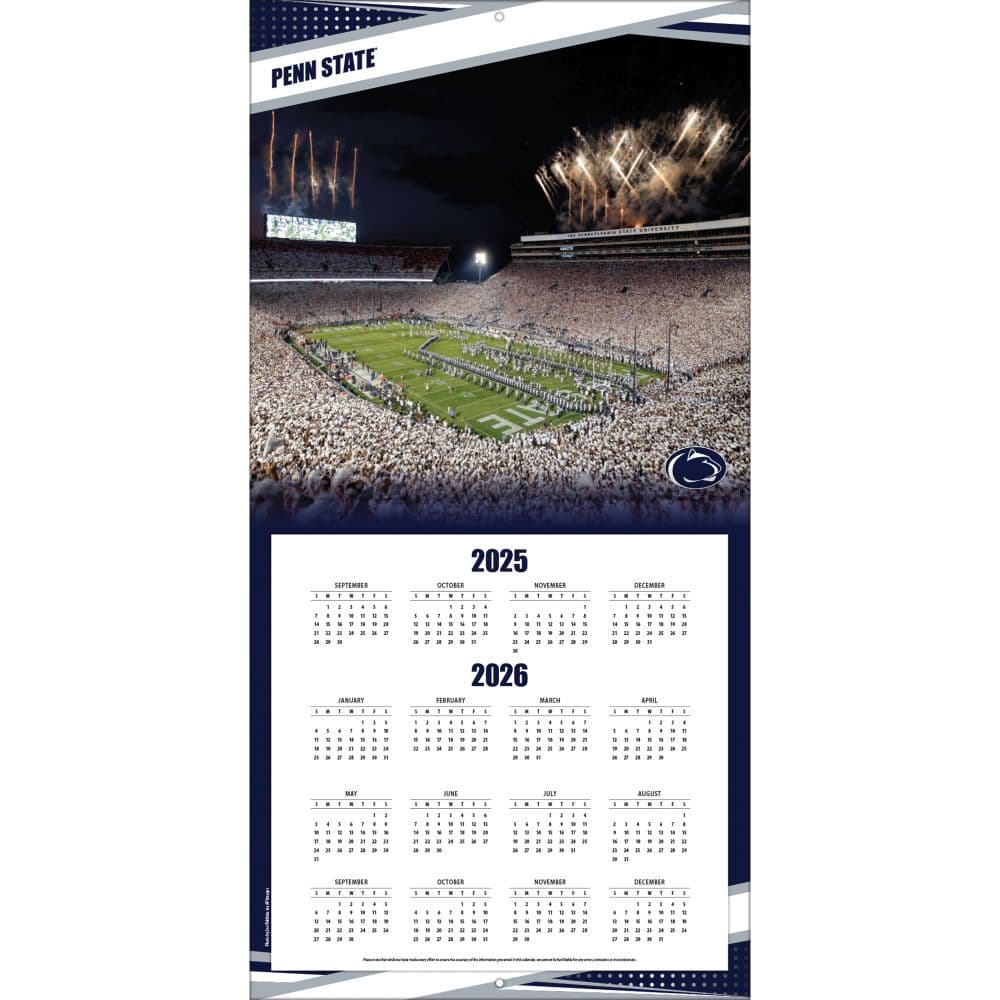 Penn State Nittany Lions 2026 Wall Calendar