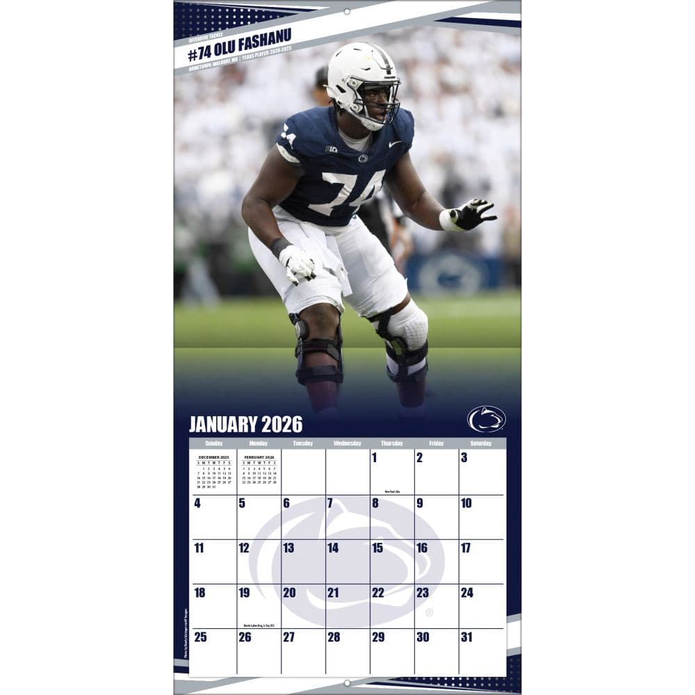 Penn State Nittany Lions 2026 Wall Calendar