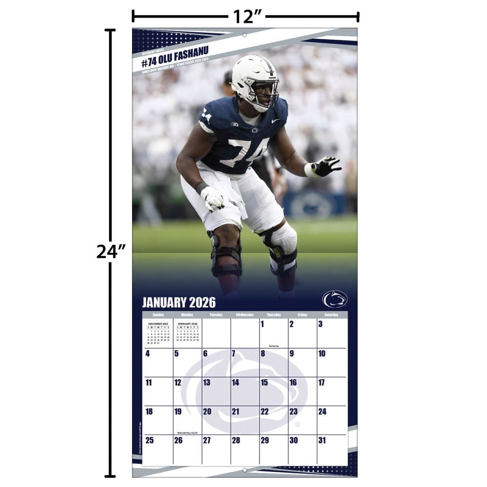 NCAA Penn State Nittany Lions 2026 Wall Calendar Fourth Alternate Image