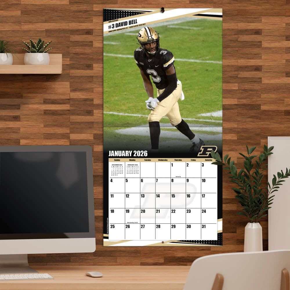 NCAA Purdue Boilermakers 2026 Wall Calendar Fifth Alternate Image