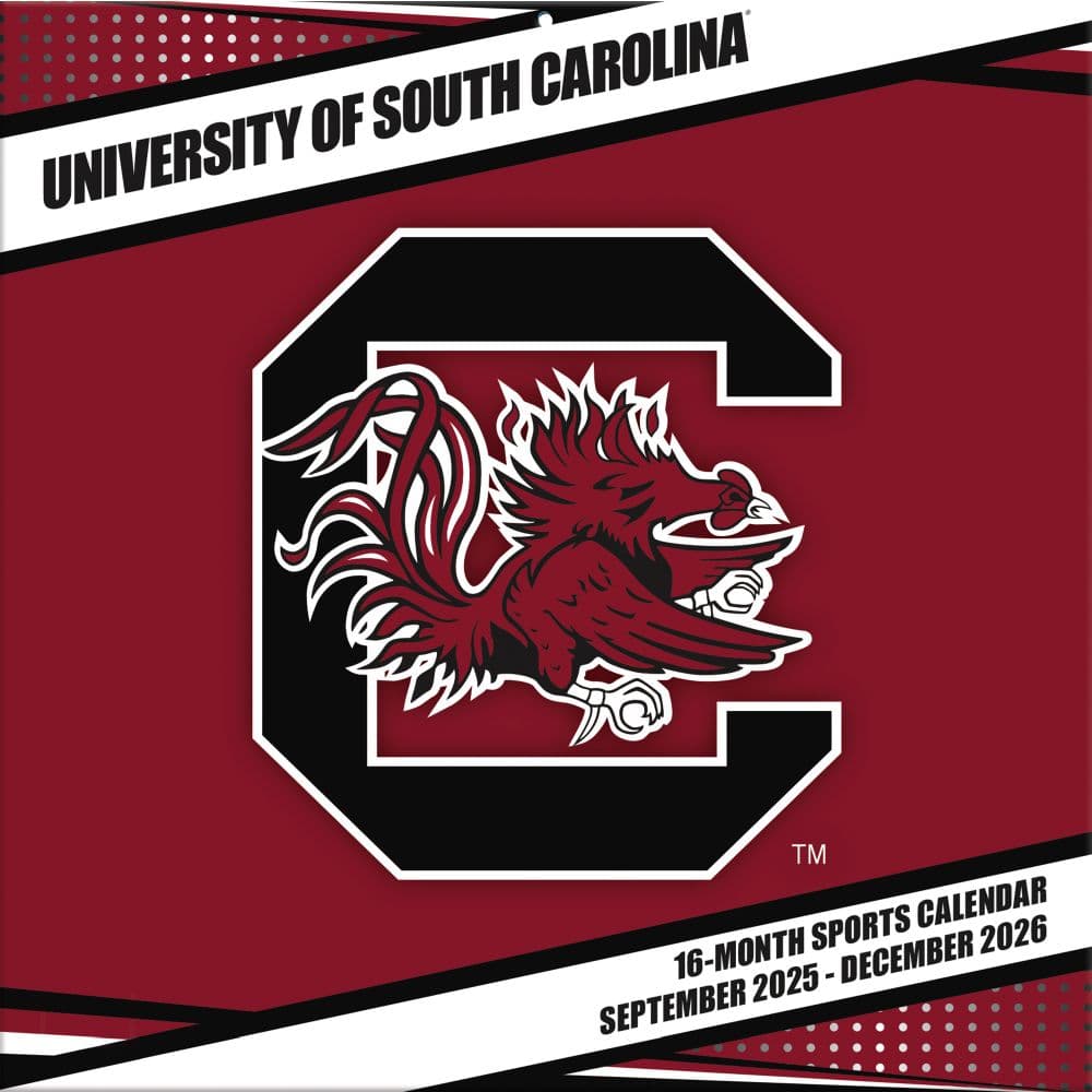 NCAA South Carolina Gamecocks 2026 Wall Calendar Main Product Image