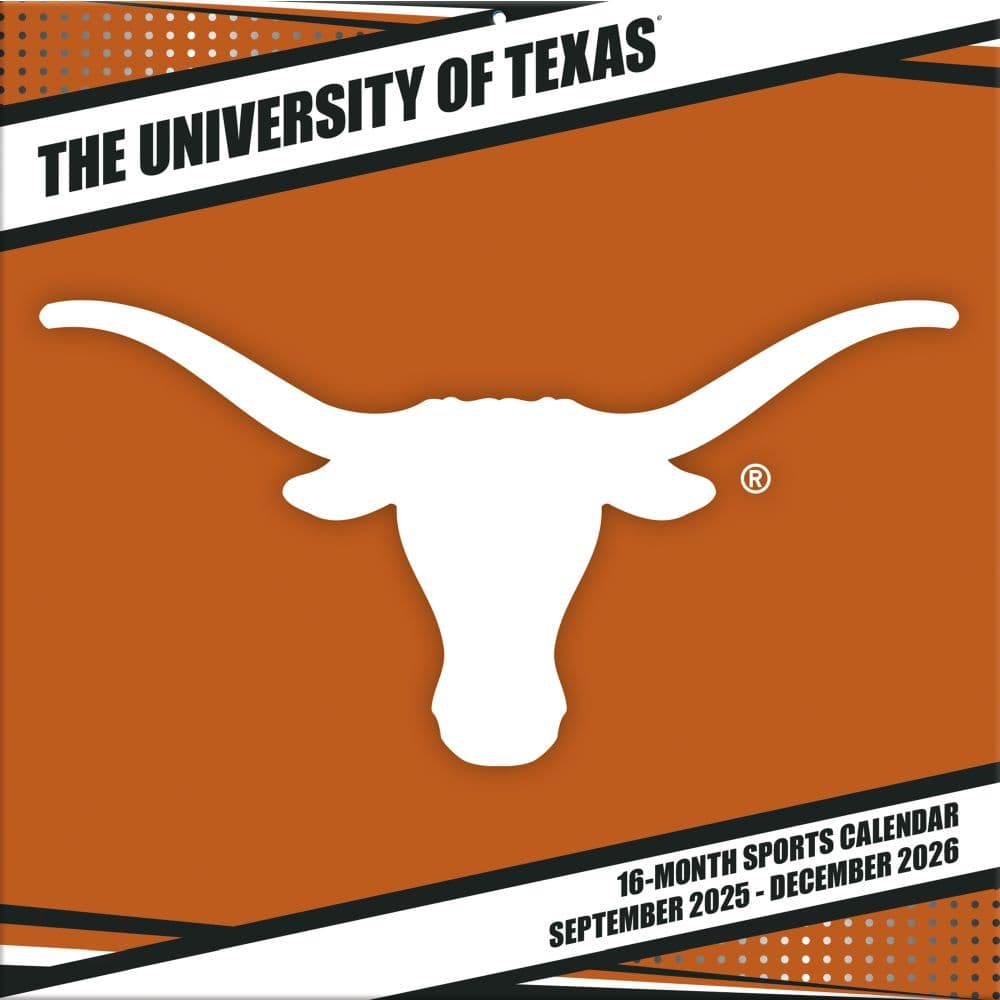 NCAA Texas Longhorns 2026 Wall Calendar Main Product Image