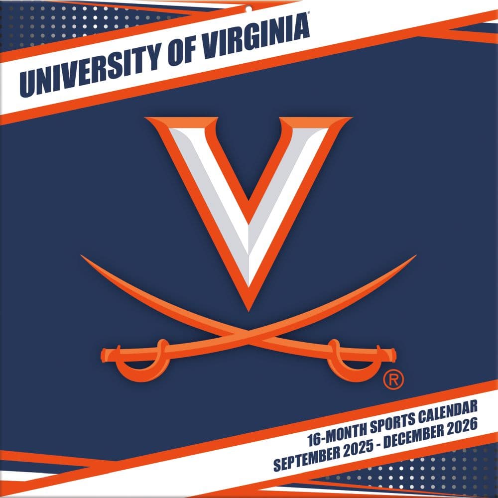 NCAA Virginia Cavaliers 2026 Wall Calendar Main Product Image
