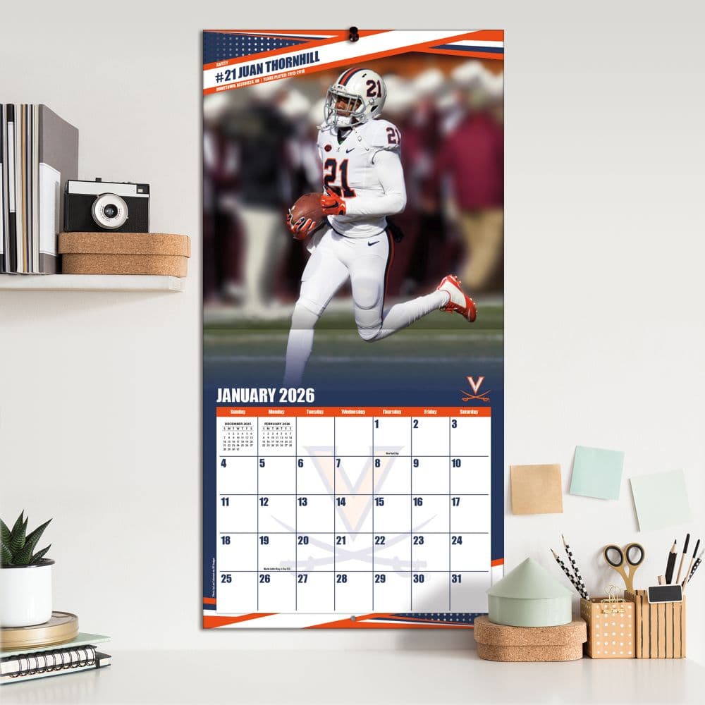 NCAA Virginia Cavaliers 2026 Wall Calendar Fifth Alternate Image