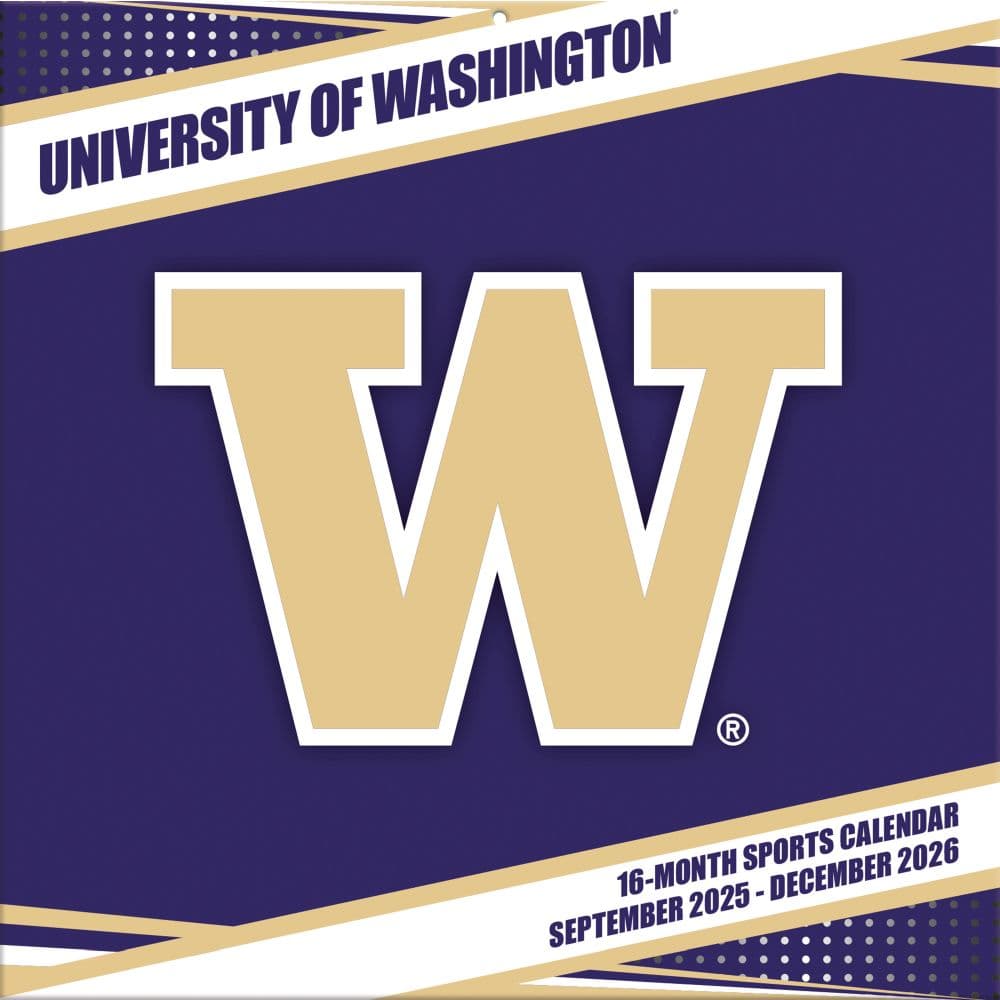 NCAA Washington Huskies 2026 Wall Calendar Main Product Image
