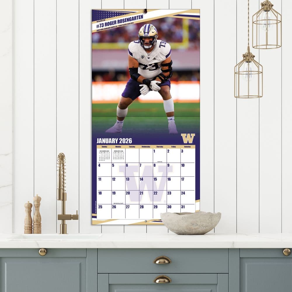 NCAA Washington Huskies 2026 Wall Calendar Fifth Alternate Image