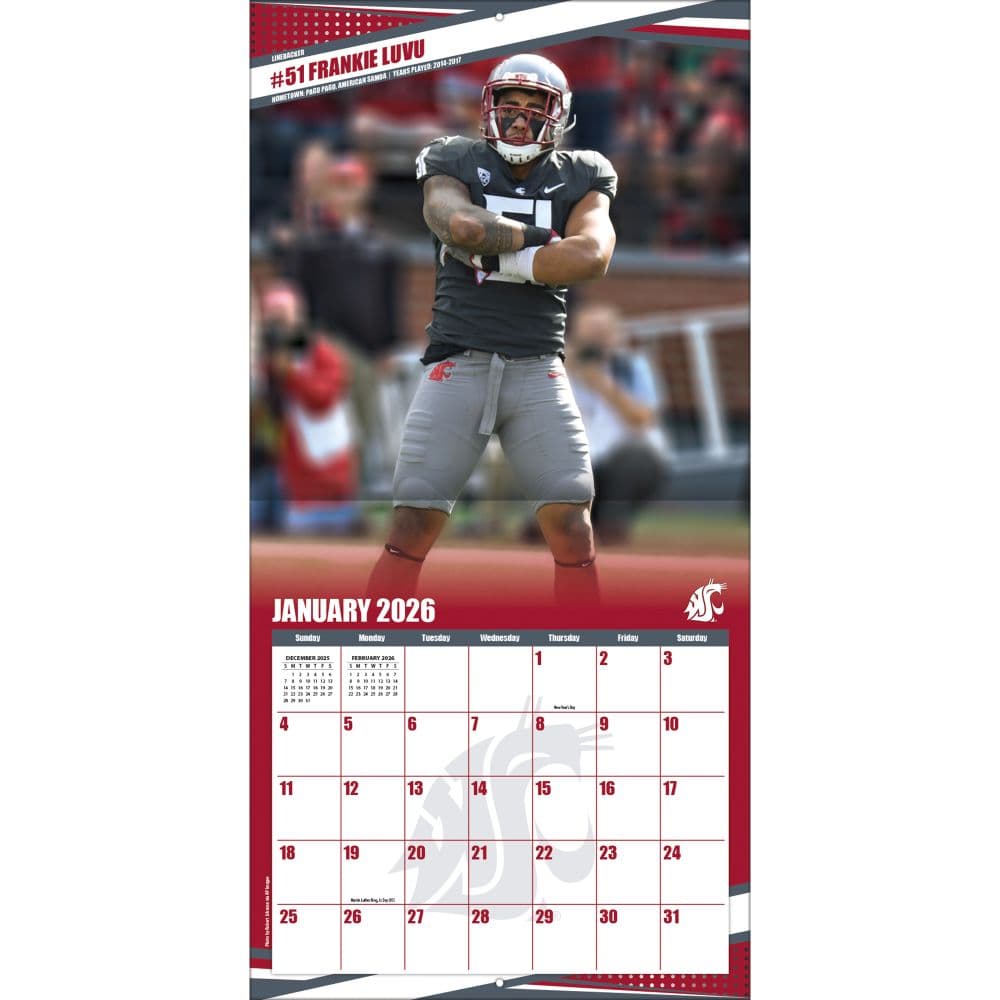 NCAA Washington State Cougars 2026 Wall Calendar Third Alternate Image