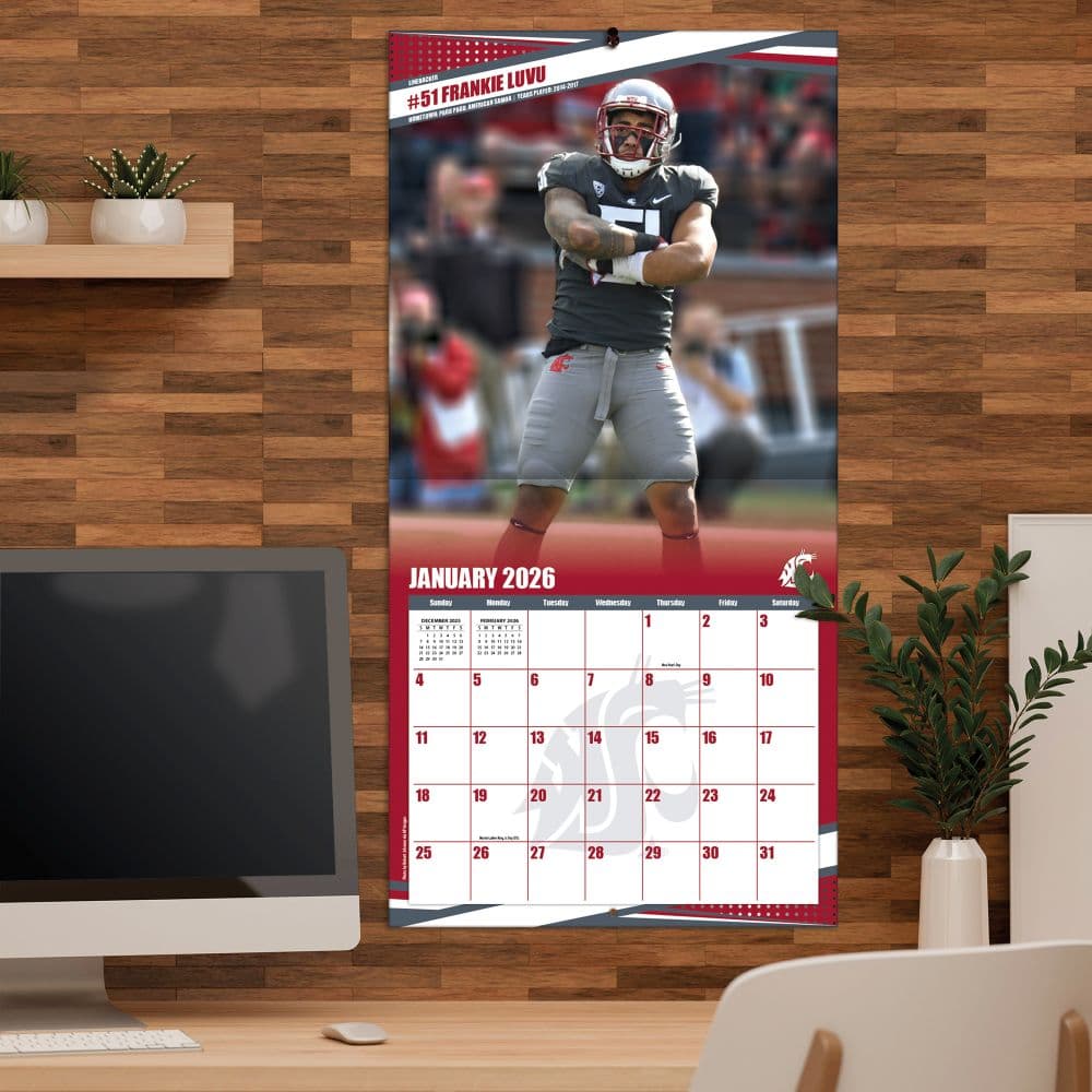 NCAA Washington State Cougars 2026 Wall Calendar Fifth Alternate Image