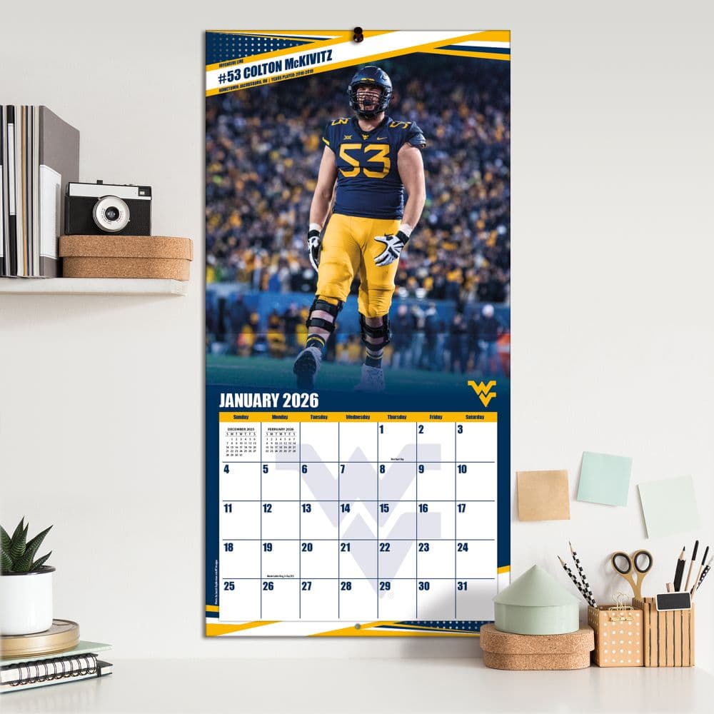 NCAA West Virginia Mountaineers 2026 Wall Calendar Fifth Alternate Image