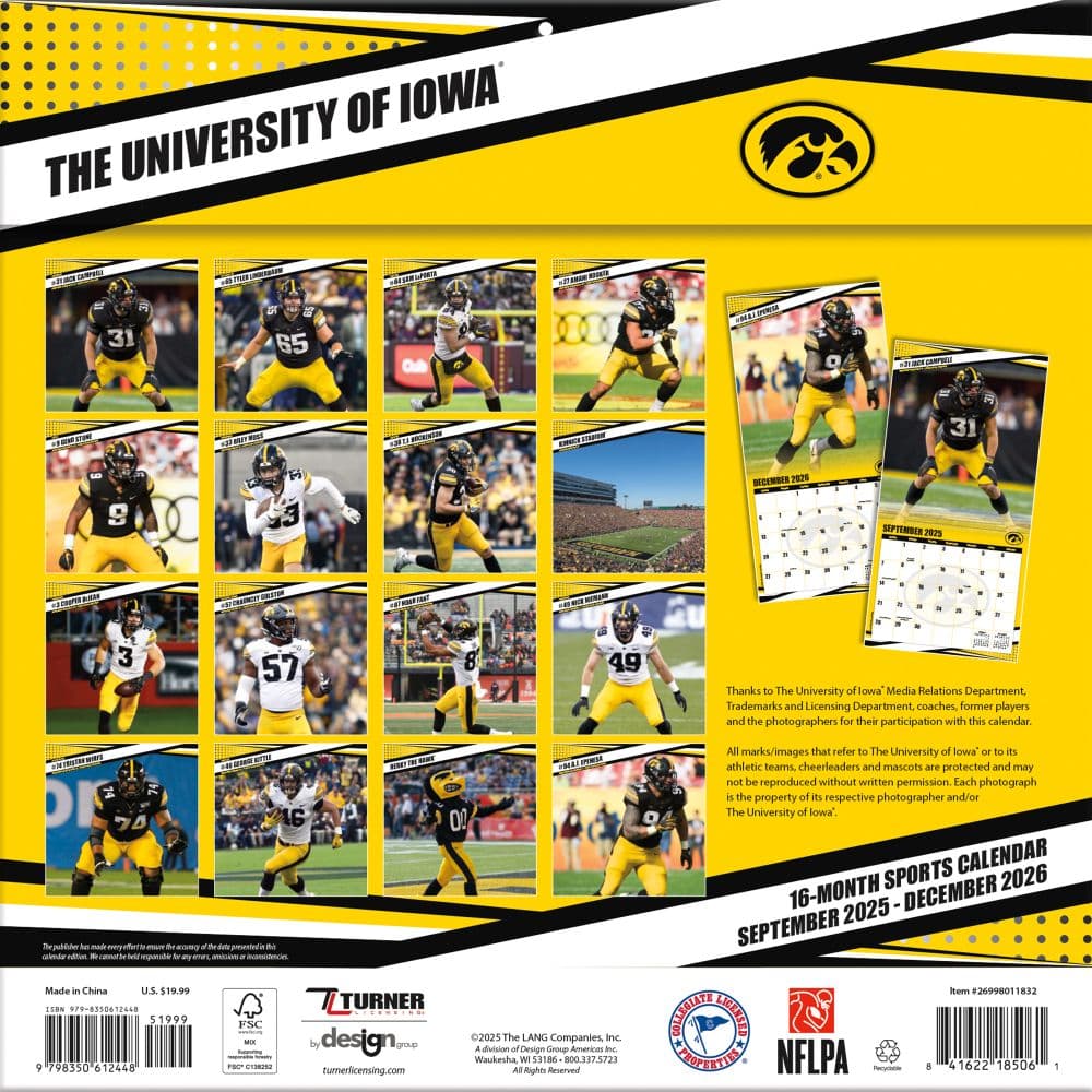COL Iowa Hawkeyes Wall First Alternate Image