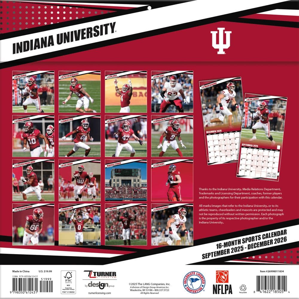 COL Indiana Hoosiers Wall First Alternate Image