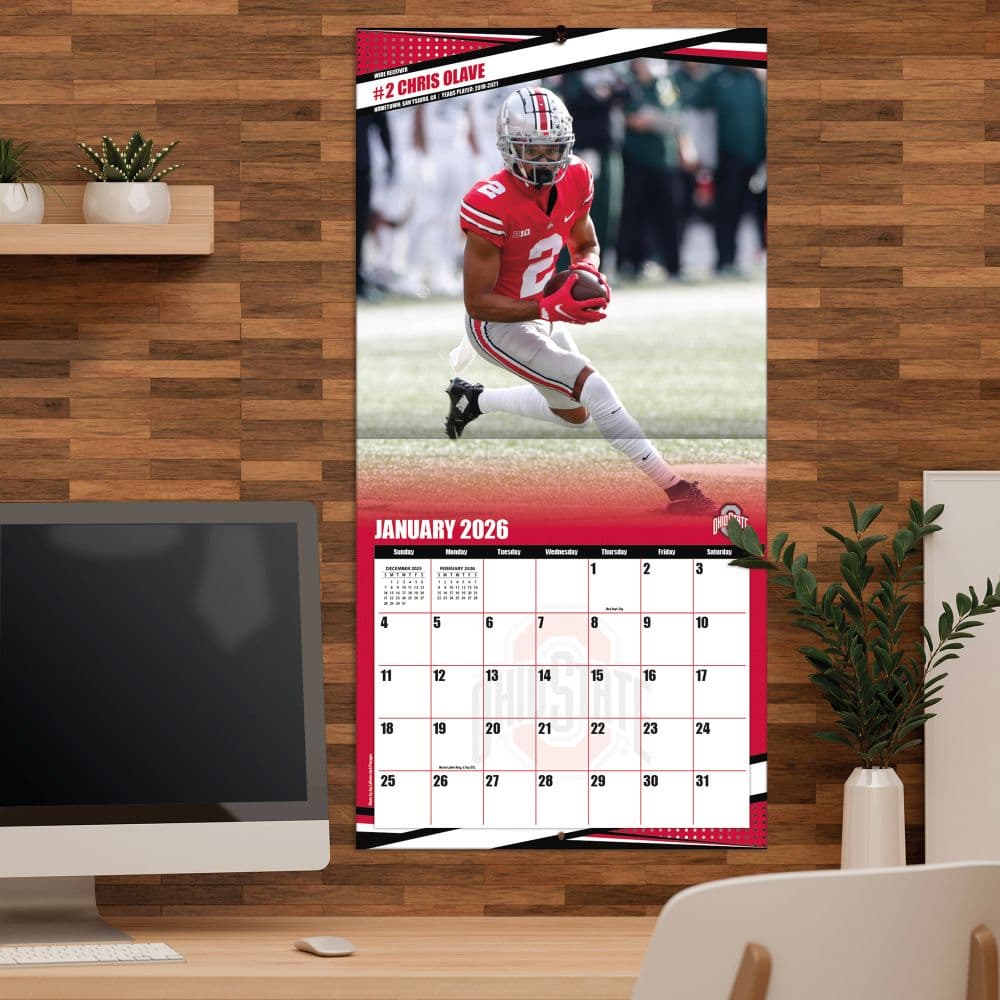NCAA Ohio State Buckeyes 2026 Wall Calendar Fifth Alternate Image