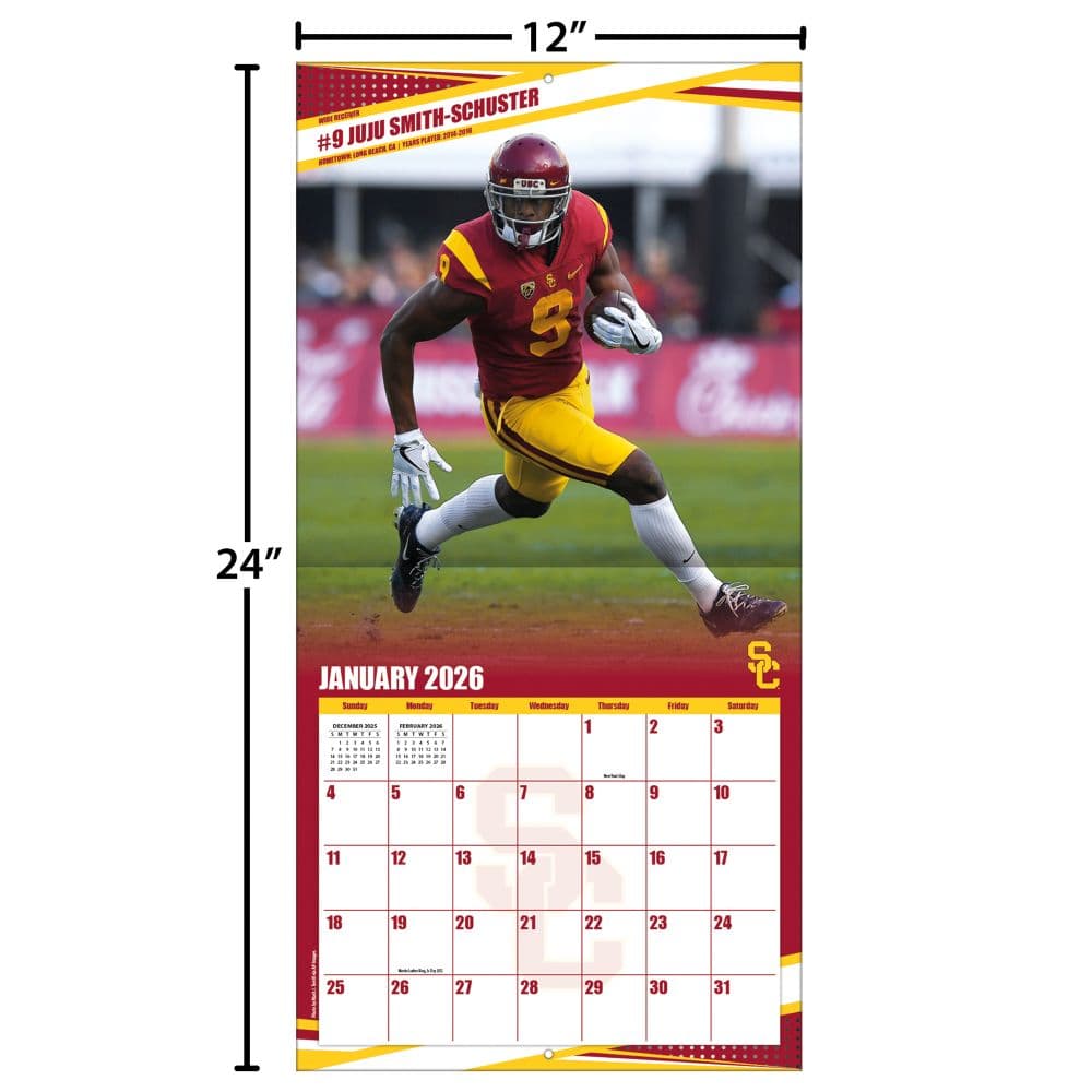 NCAA USC Trojans 2026 Wall Calendar Fourth Alternate Image