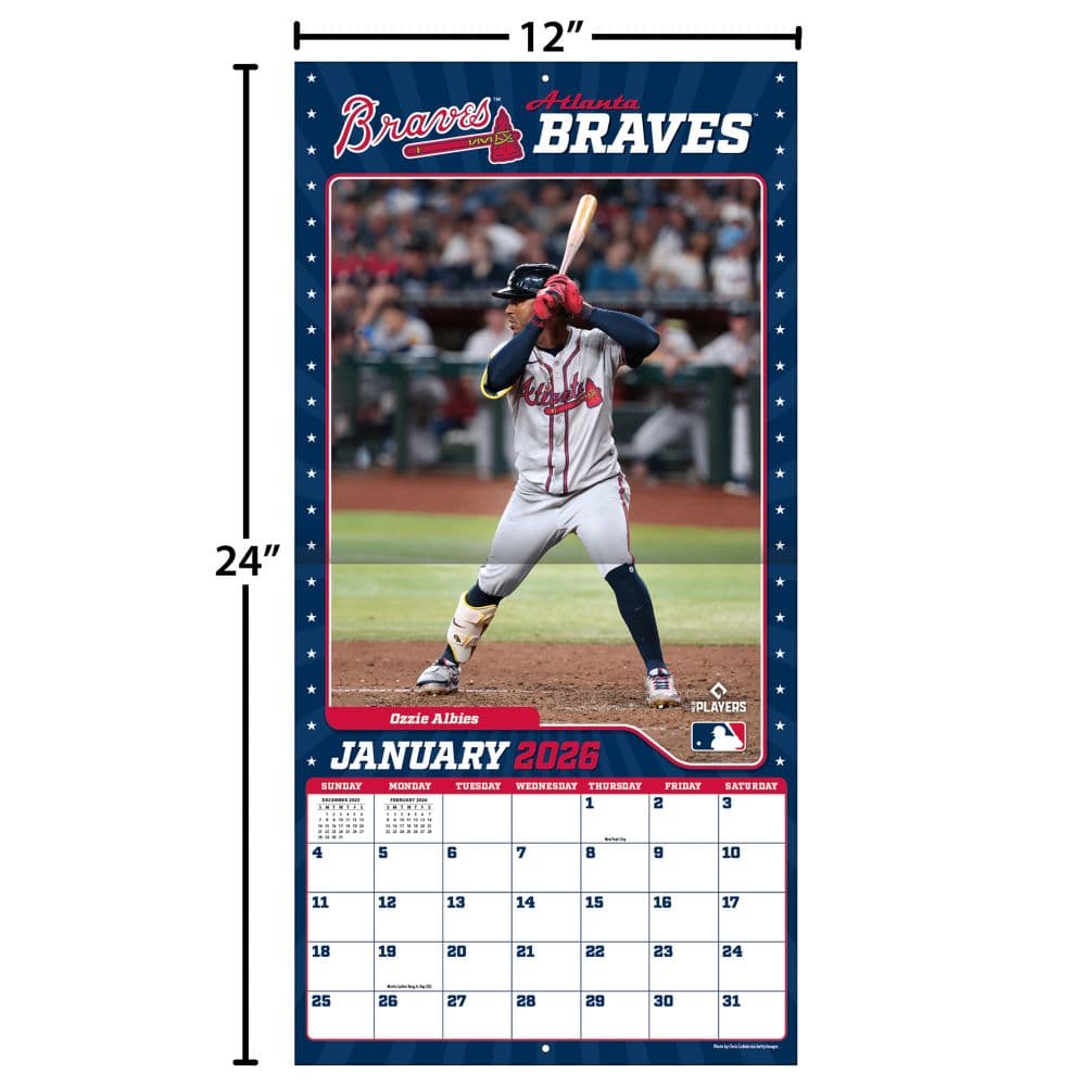 MLB Atlanta Braves 2026 Wall Calendar Fourth Alternate Image