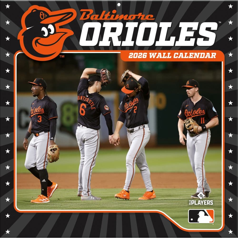 MLB Baltimore Orioles 2026 Wall Calendar Main Product Image