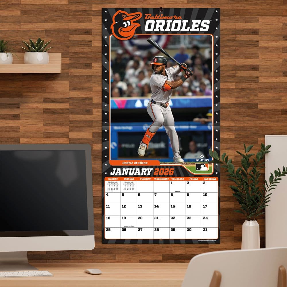 MLB Baltimore Orioles 2026 Wall Calendar Fifth Alternate Image
