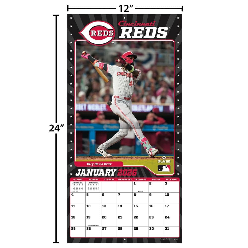 MLB Cincinnati Reds 2026 Wall Calendar Fourth Alternate Image