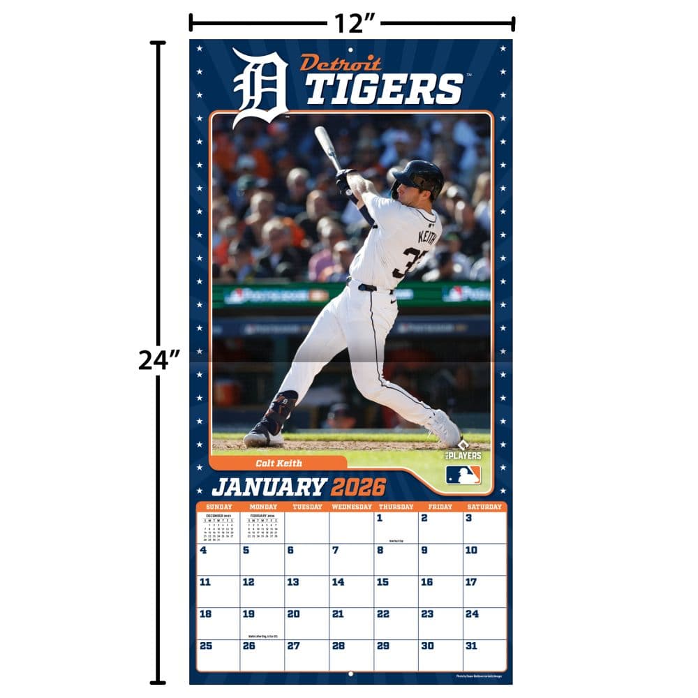 MLB Detroit Tigers 2026 Wall Calendar Fourth Alternate Image