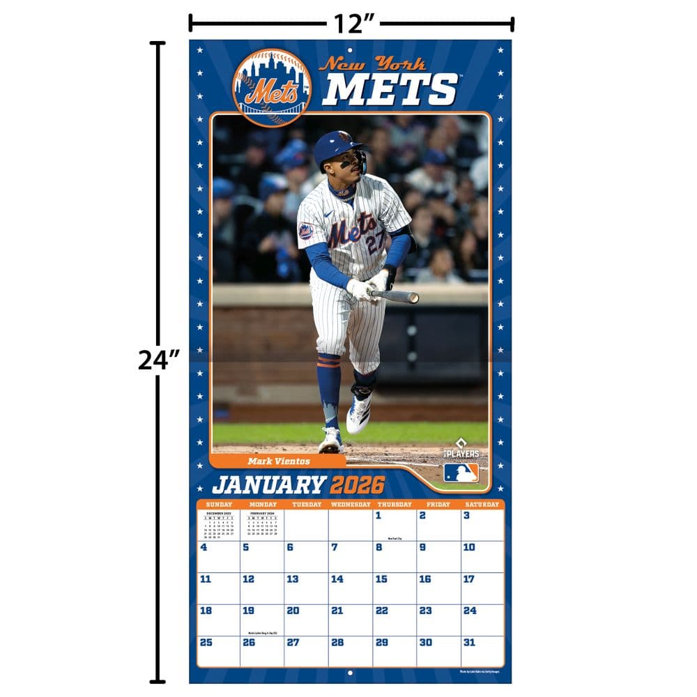 MLB New York Mets 2026 Wall Calendar Fourth Alternate Image