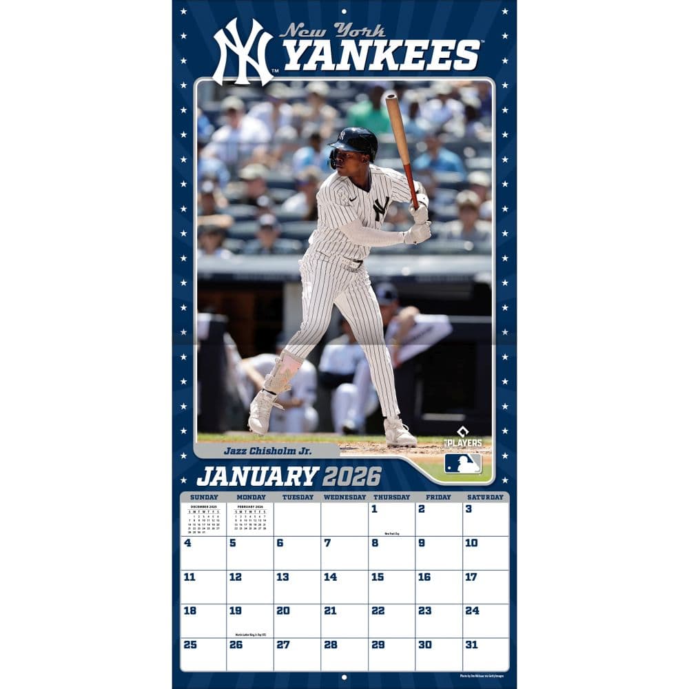 MLB New York Yankees 2026 Wall Calendar Calendars Com ALT3 