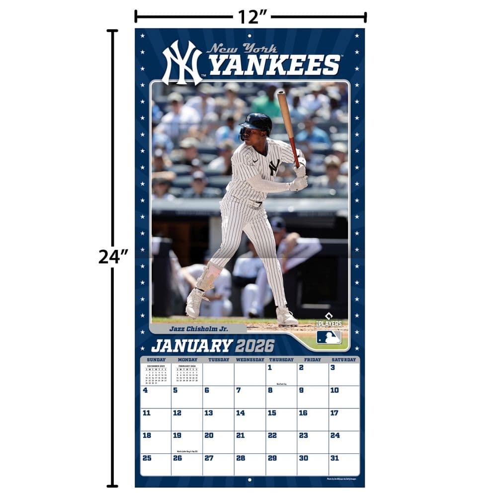 MLB New York Yankees 2026 Wall Calendar Fourth Alternate Image