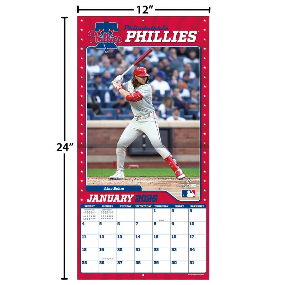MLB Philadelphia Phillies 2026 Wall Calendar Fourth Alternate Image