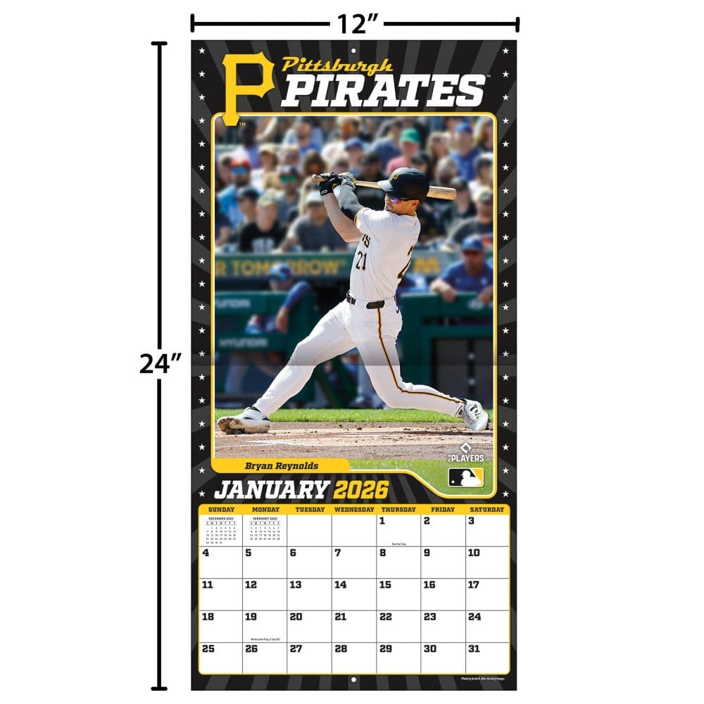 MLB Pittsburgh Pirates 2026 Wall Calendar Fourth Alternate Image