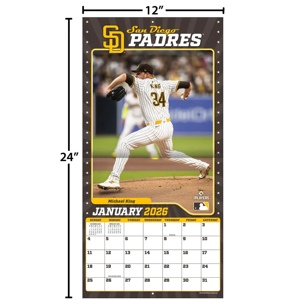 MLB San Diego Padres 2026 Wall Calendar