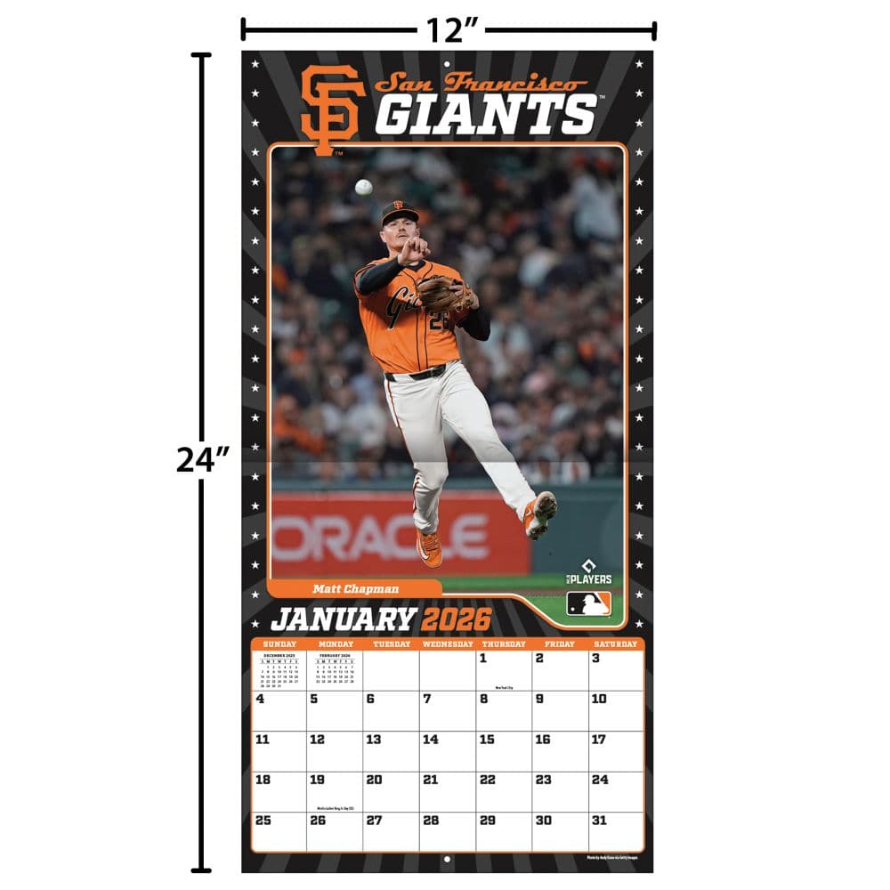 MLB San Francisco Giants 2026 Wall Calendar Fourth Alternate Image