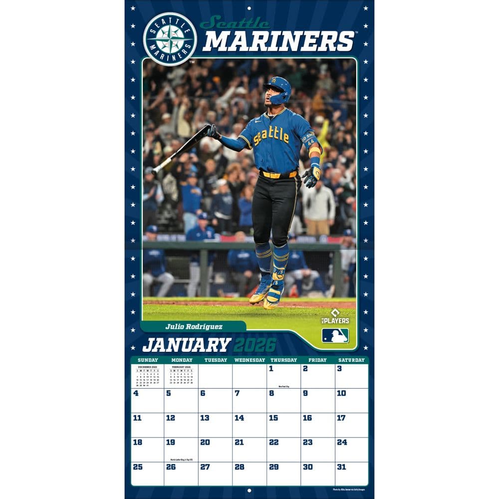 MLB Seattle Mariners 2026 Wall Calendar Third Alternate Image