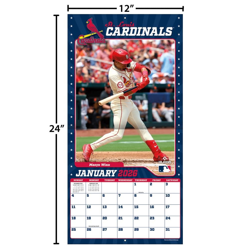 MLB St Louis Cardinals 2026 Wall Calendar Fourth Alternate Image