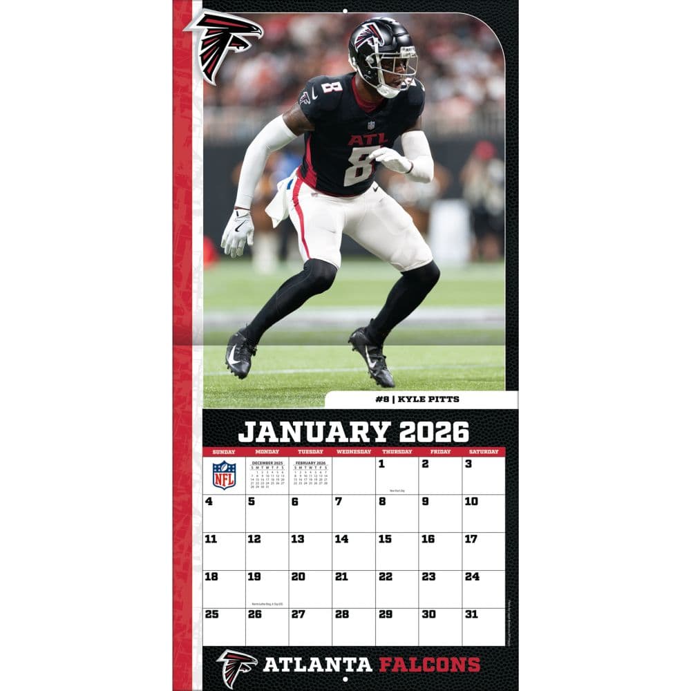 NFL Atlanta Falcons 2026 Wall Calendar Third Alternate Image