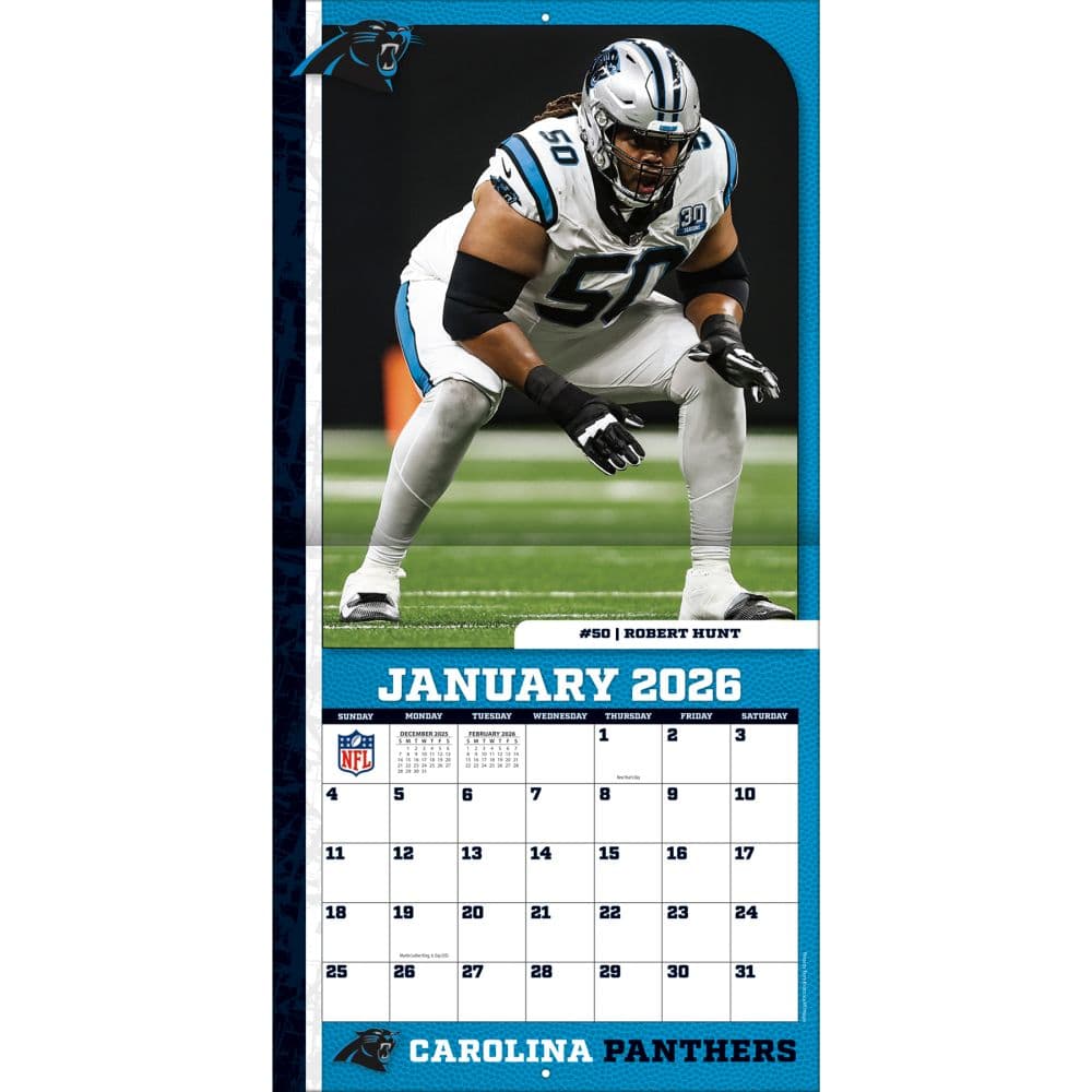 NFL Carolina Panthers 2026 Wall Calendar Third Alternate Image