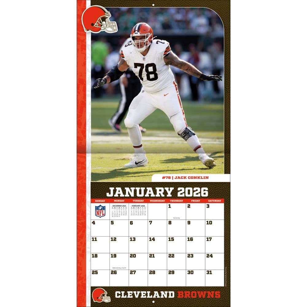 NFL Cleveland Browns 2026 Wall Calendar Third Alternate Image
