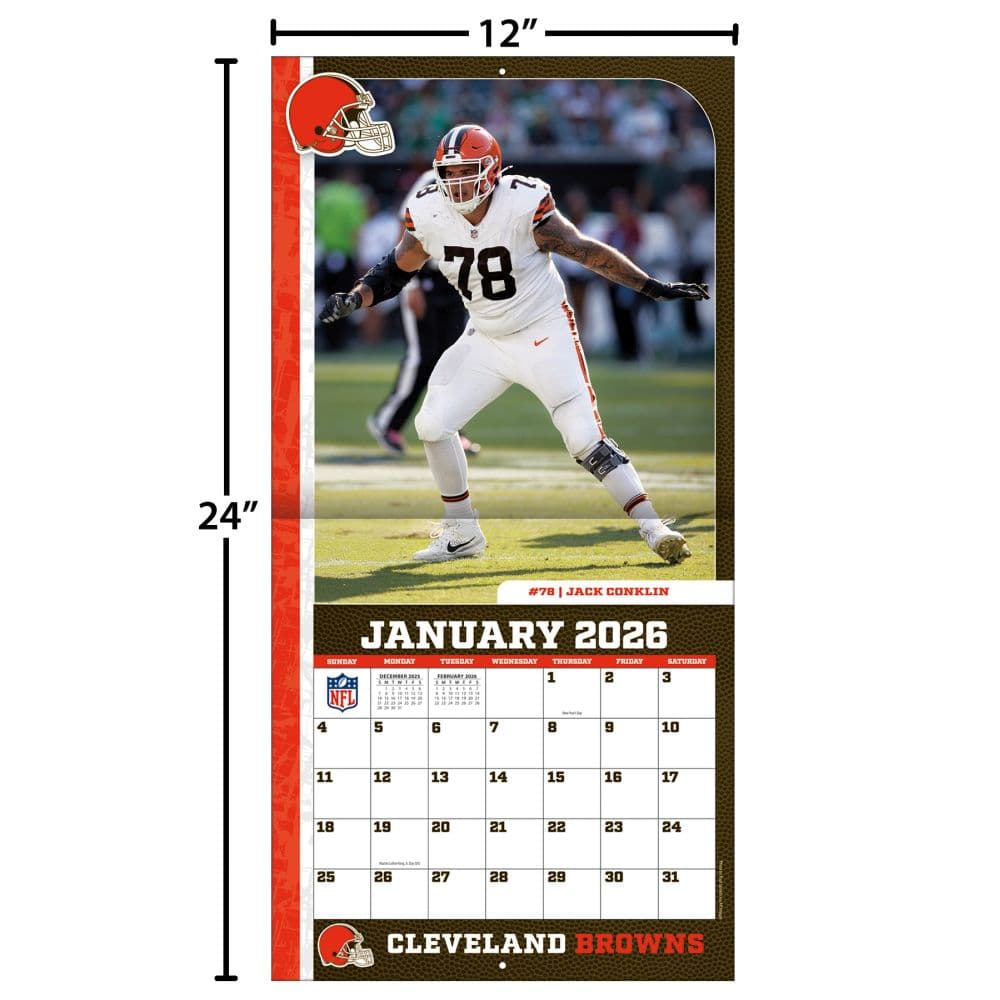NFL Cleveland Browns 2026 Wall Calendar Fourth Alternate Image