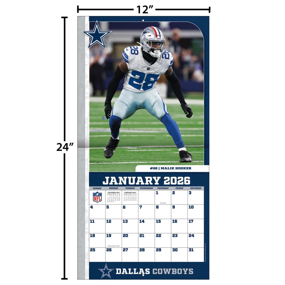 NFL Dallas Cowboys 2026 Wall Calendar Fourth Alternate Image