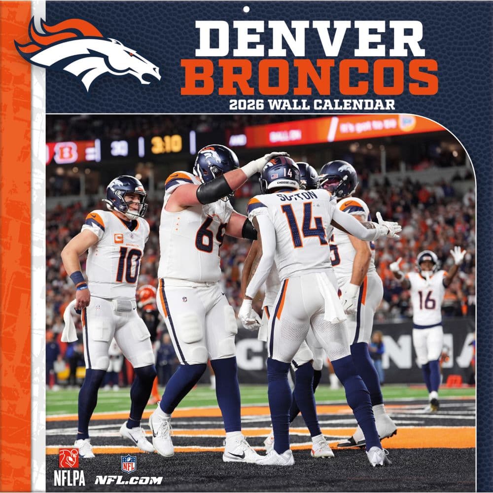 NFL Denver Broncos 2026 Wall Calendar Main Product Image