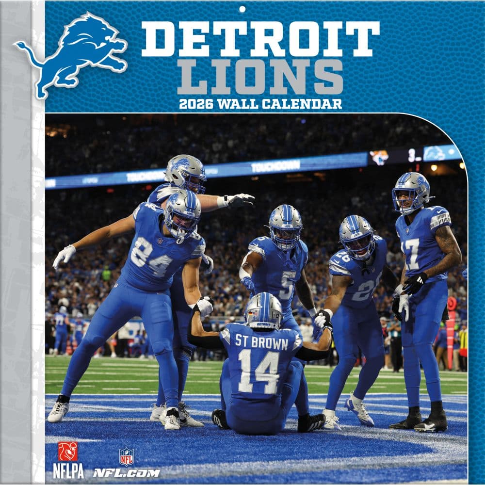 NFL Detroit Lions 2026 Wall Calendar Main Product Image