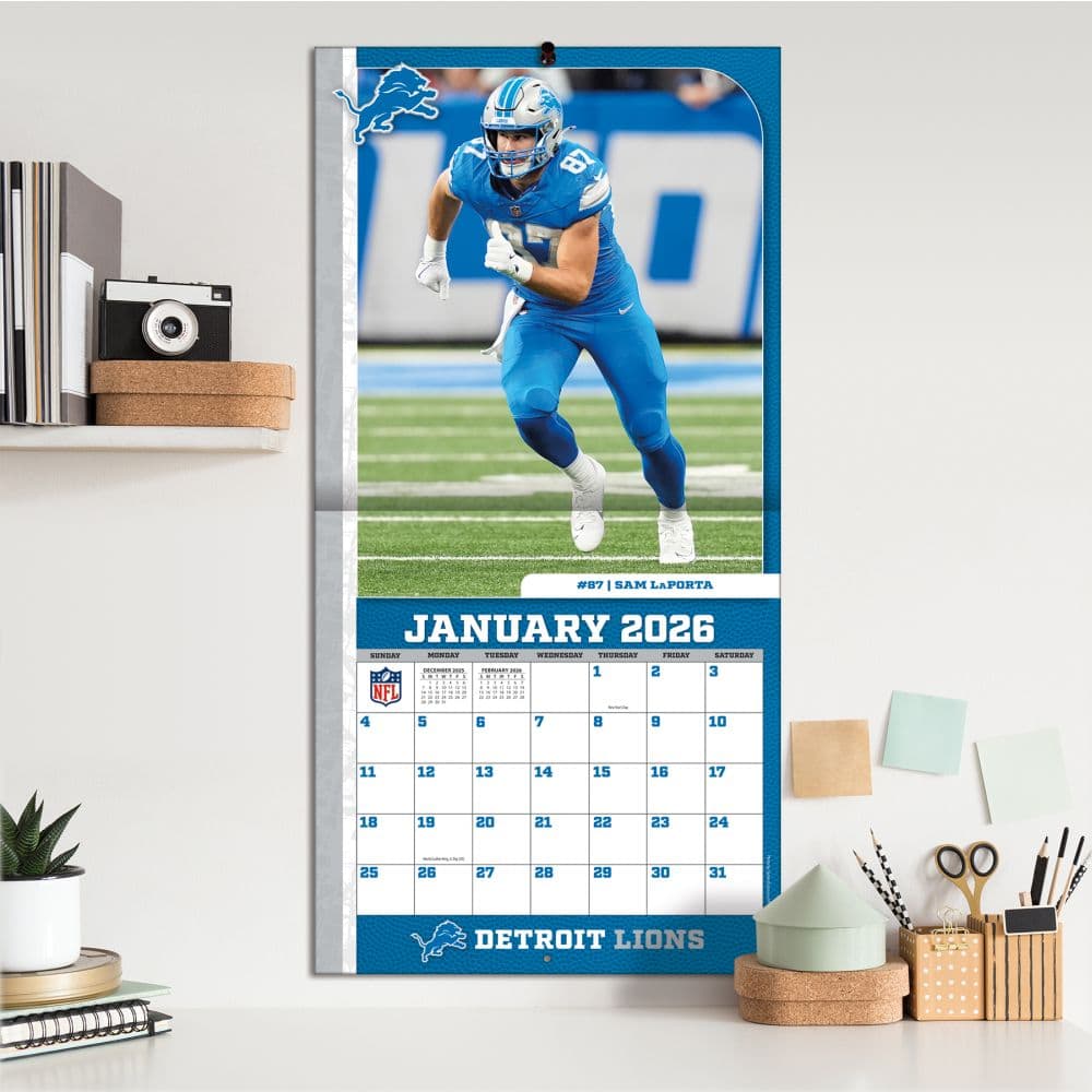 NFL Detroit Lions 2026 Wall Calendar Fifth Alternate Image