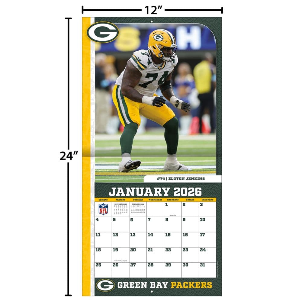 NFL Green Bay Packers 2026 Wall Calendar Fourth Alternate Image