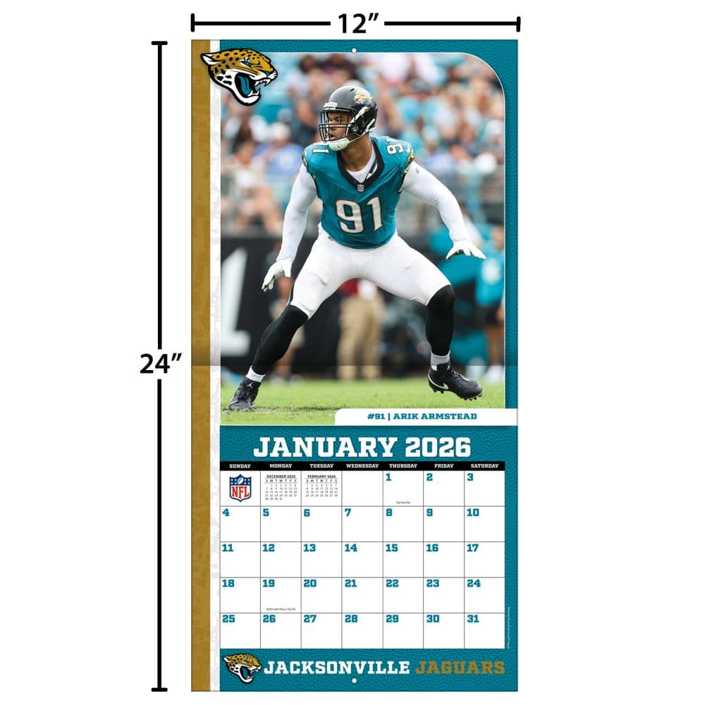 NFL Jacksonville Jaguars 2026 Wall Calendar Fourth Alternate Image