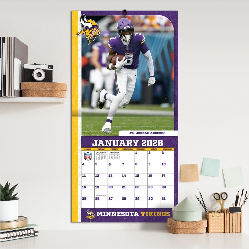 NFL Minnesota Vikings 2026 Wall Calendar Fifth Alternate Image