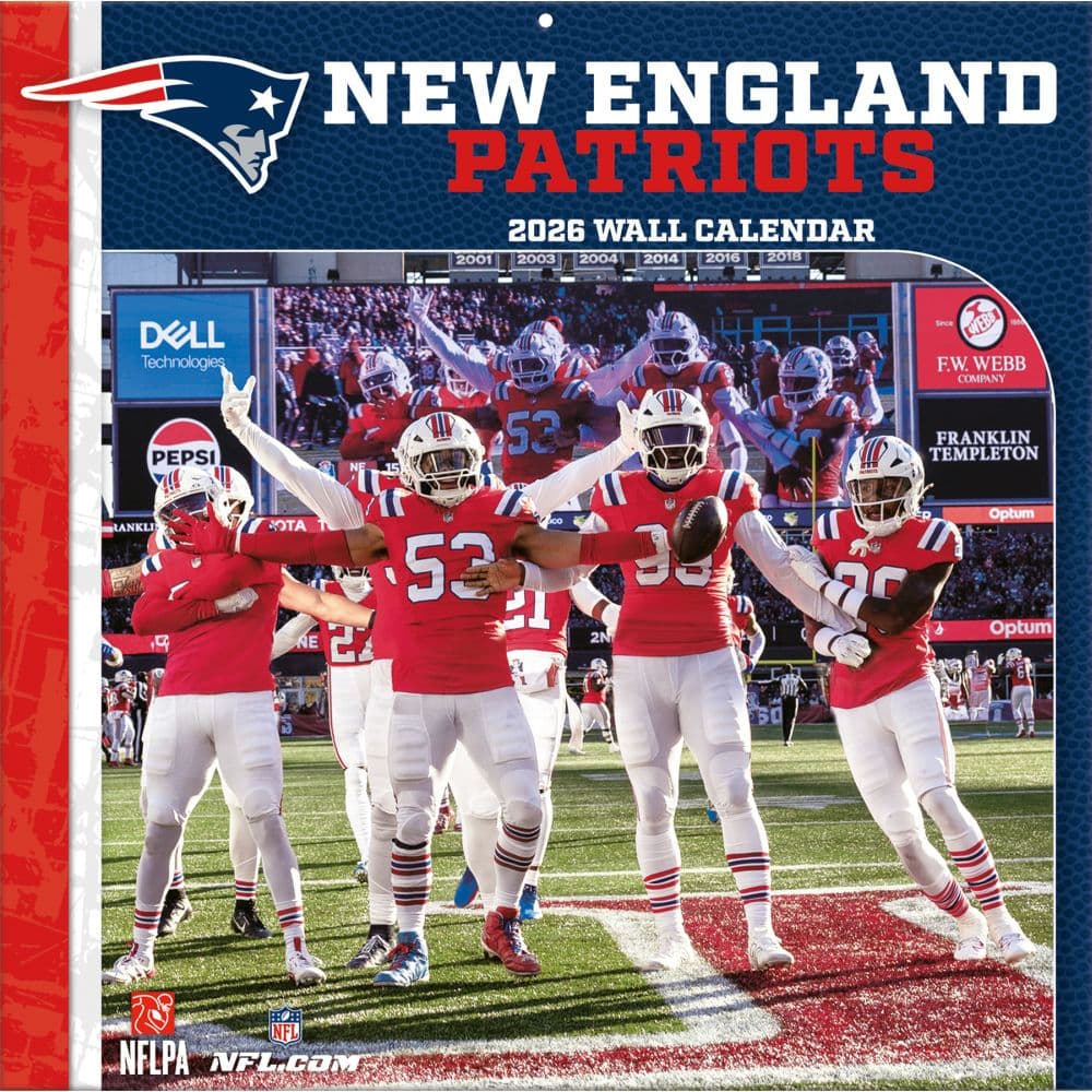NFL New England Patriots 2026 Wall Calendar Main Product Image