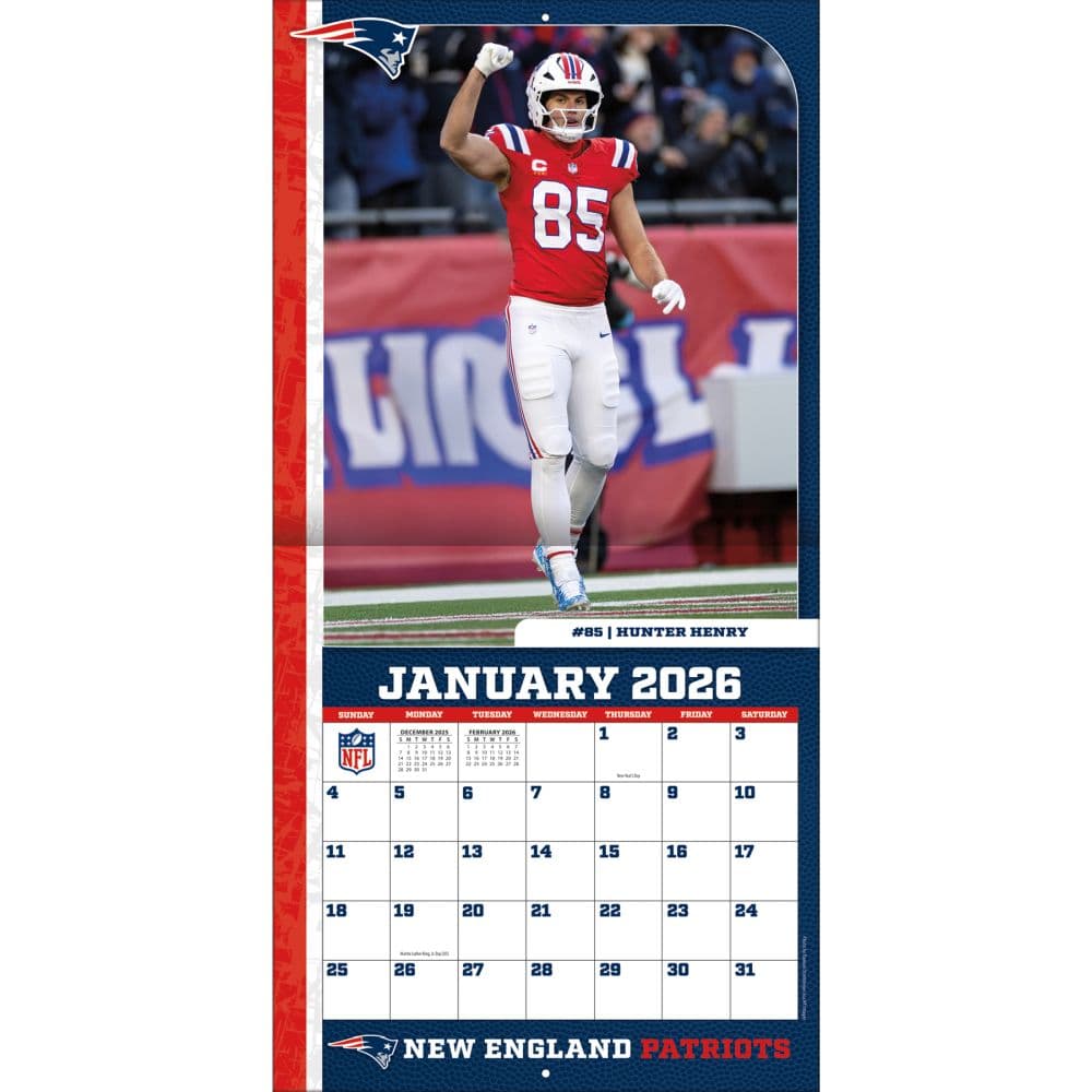 NFL New England Patriots 2026 Wall Calendar Third Alternate Image