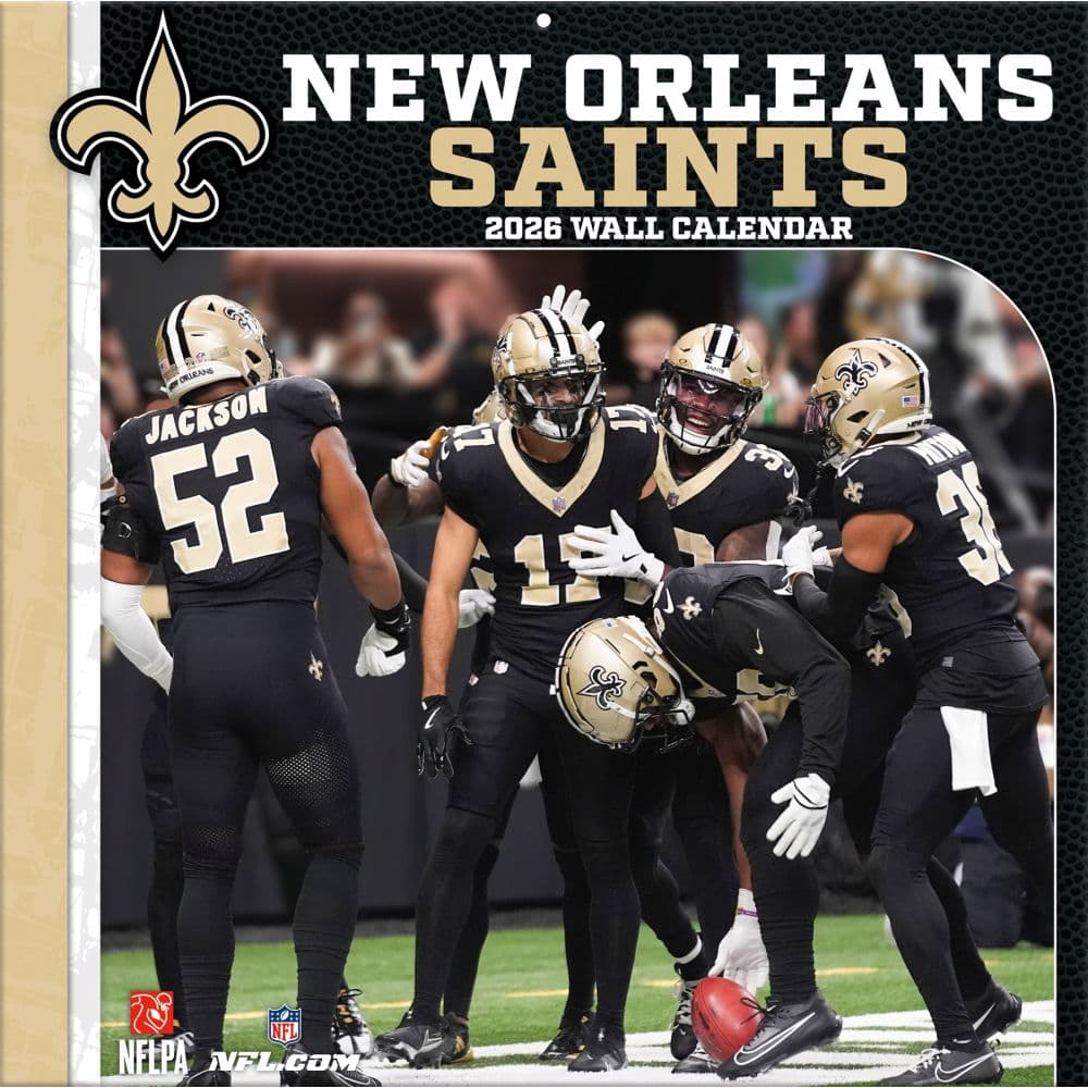 NFL New Orleans Saints 2026 Wall Calendar Main Product Image