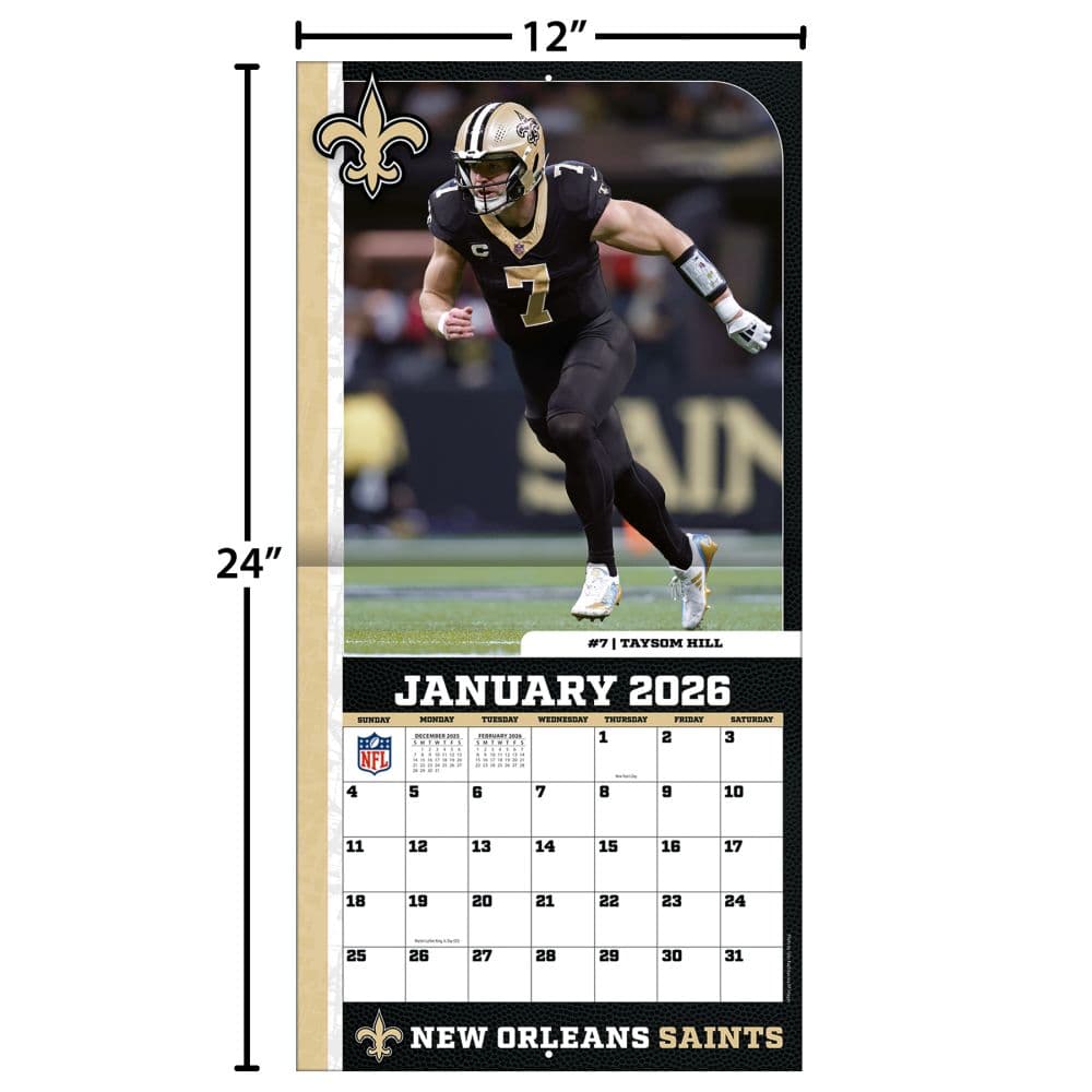 NFL New Orleans Saints 2026 Wall Calendar Fourth Alternate Image