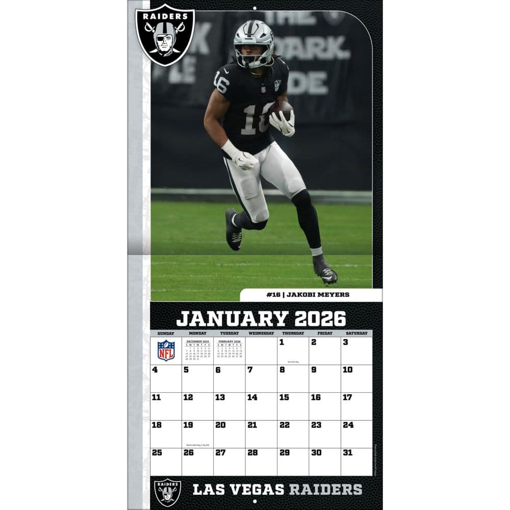 NFL Las Vegas Raiders 2026 Wall Calendar Third Alternate Image