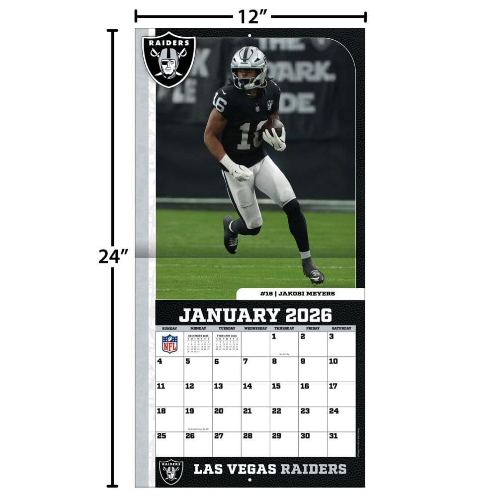 NFL Las Vegas Raiders 2026 Wall Calendar Fourth Alternate Image