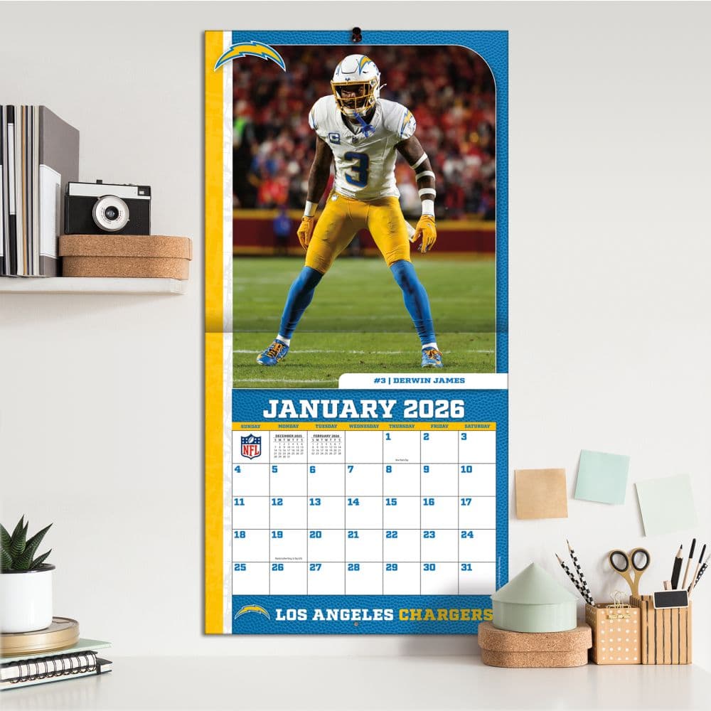 NFL Los Angeles Chargers 2026 Wall Calendar Fifth Alternate Image
