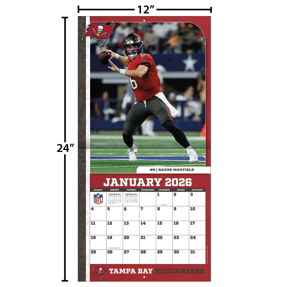 NFL Tampa Bay Buccaneers 2026 Wall Calendar Fourth Alternate Image